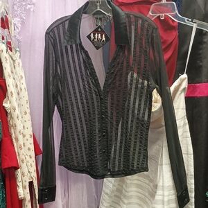 The Limited Black Striped Shirt